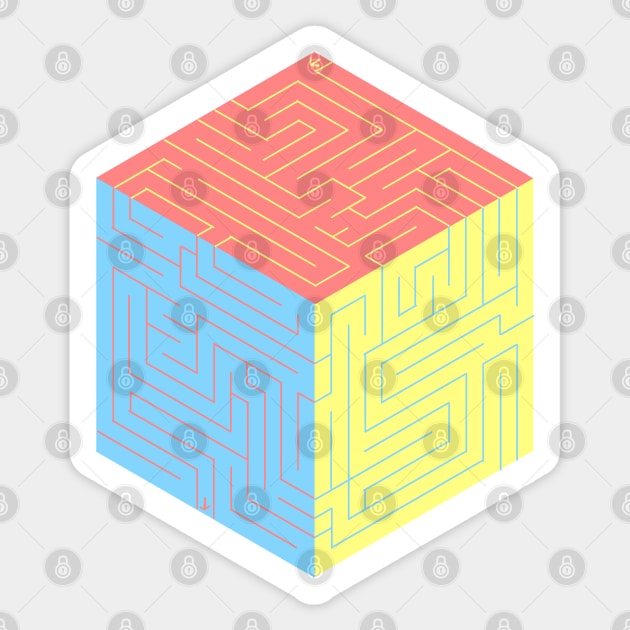 Puzzle Cubed Sticker by Eirenic